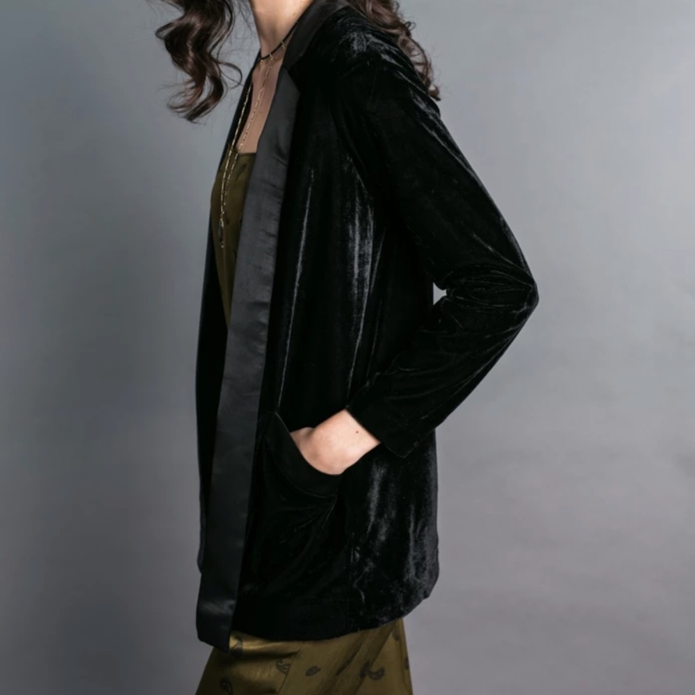 BB Dakota Midnight In Paris Velvet Blazer